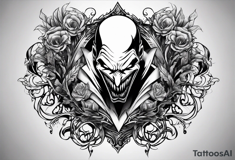 joker and venom sleeve tattoo idea