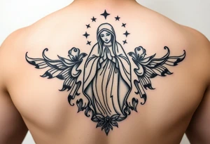 Religious Chicano Virgin Mary tattoo idea