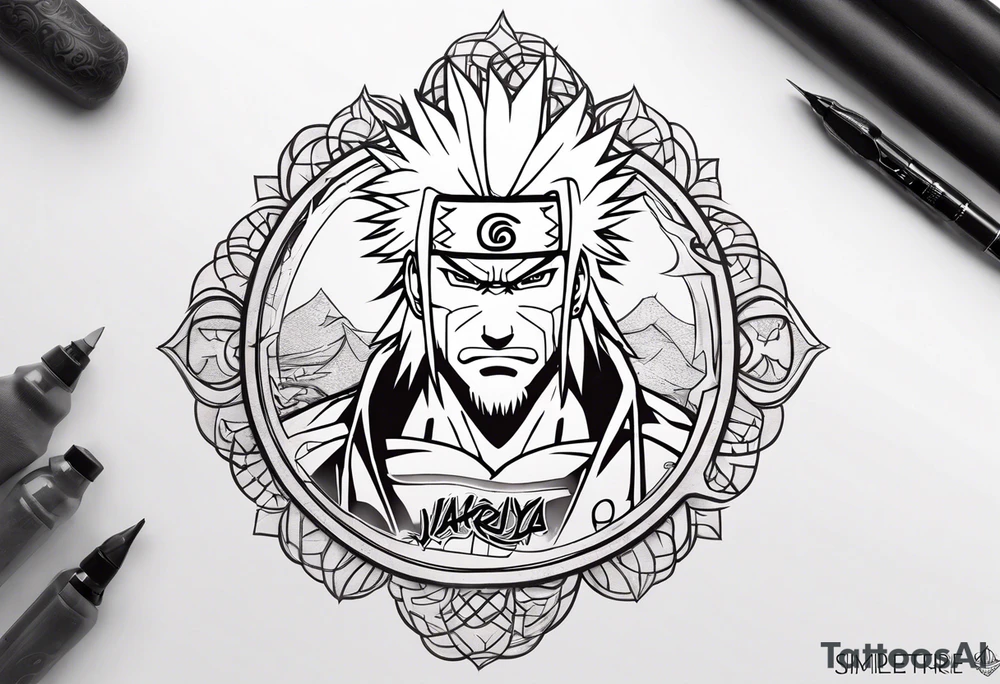 Jiraiya in Sage mode from the anime naruto tattoo idea