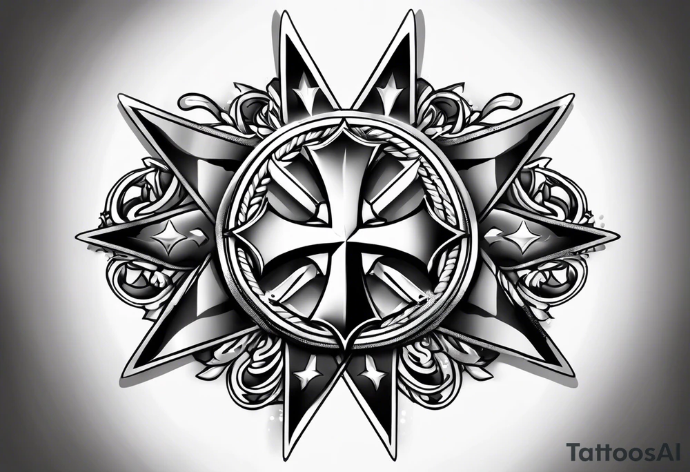 Maltese cross tattoo idea
