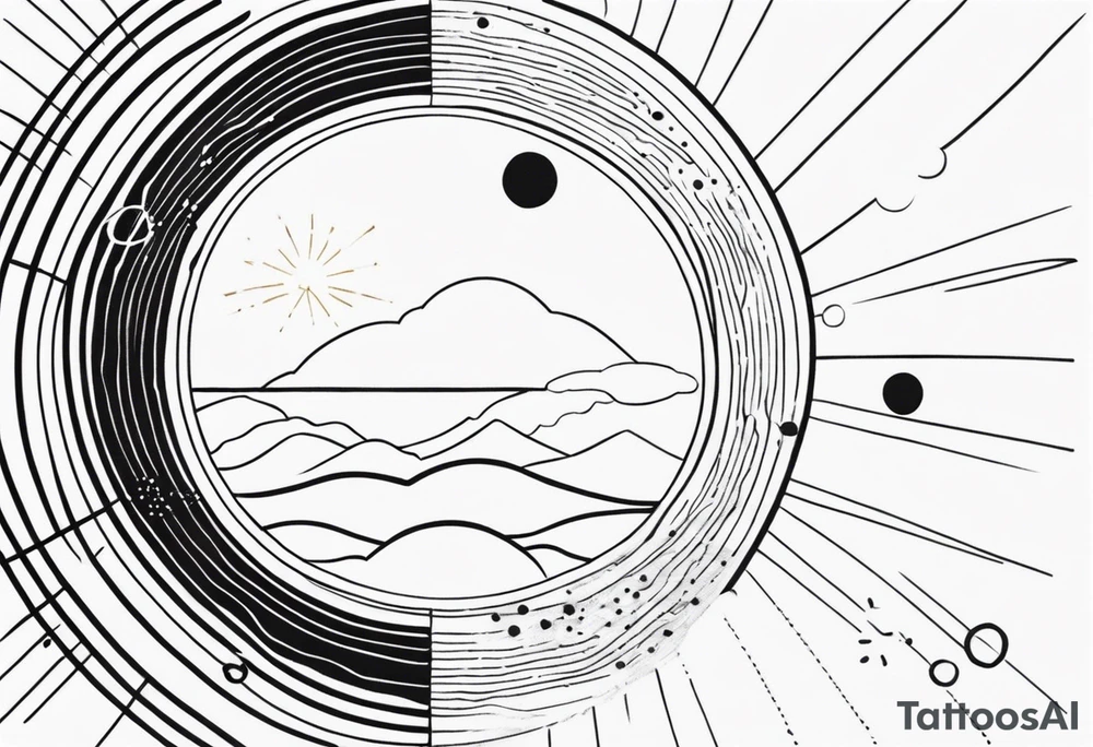 Sun with lines and dots simple yet feminine tattoo idea Sun with lines and dots simple yet feminine tattoo idea