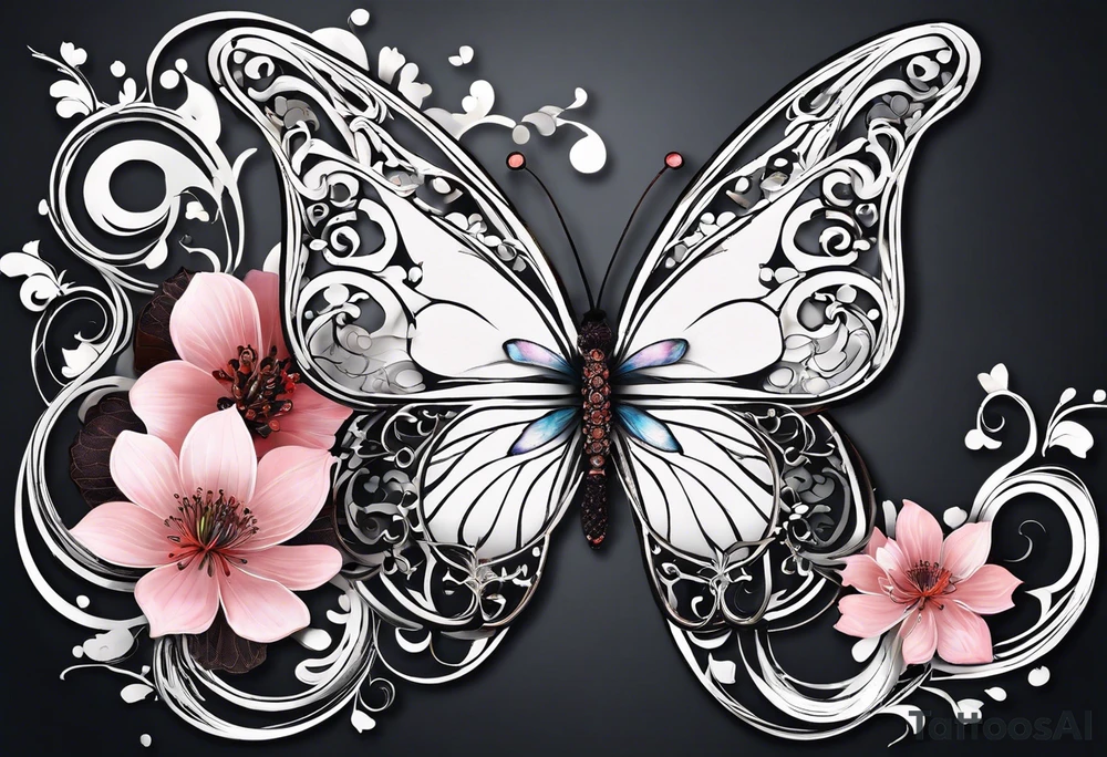 Butterfly with the middle of the butterfly is a japanese knot, fine line smoke/clouds sort of floating around and up, and lotus flower. My insipration is from a manga called xxHolic. I want the style to be flowy and loose and I'd like to incorporate the porcelain element that you're known for tattoo idea