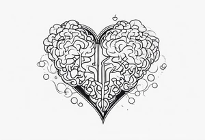 Picture of a heart and brain to represent oneself tattoo idea