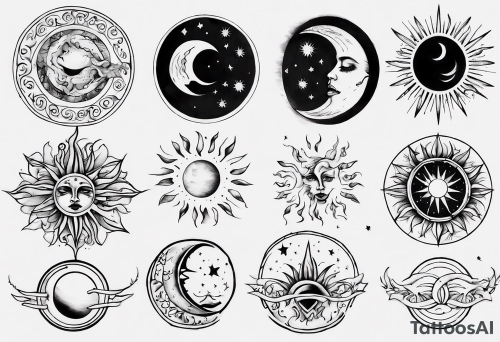 Sonne Mond finline tattoo idea