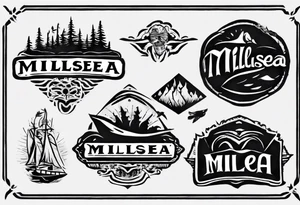 The word "MILLSEA", with an outdoors vibe. Block lettering tattoo idea
