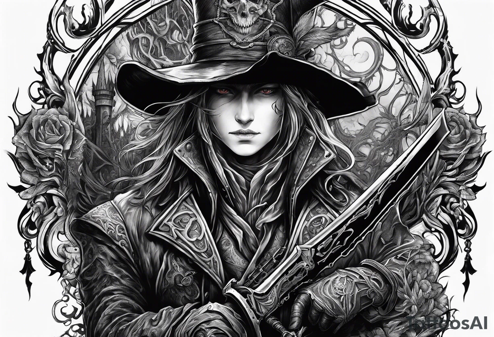 Bloodborne hunter going insane tattoo idea