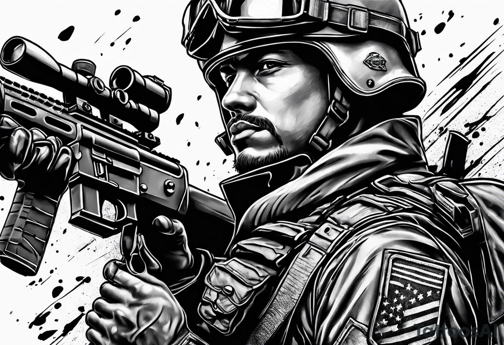Small soldier tattoo idea