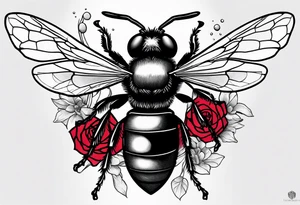 A forearm tattoo of a ruby gemstone and a honey bee tattoo idea
