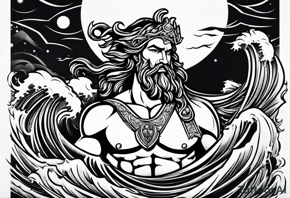 Poseidon mit umhang tattoo idea