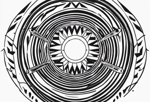 Simple drumhead and sticks tattoo idea