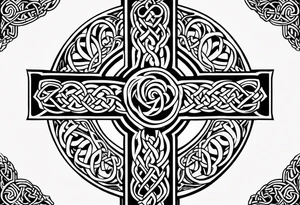 Celtic cross,moon,rose tattoo idea