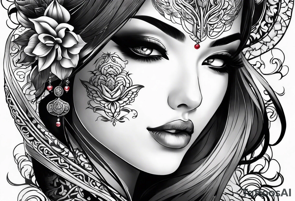 Half face tattoo idea