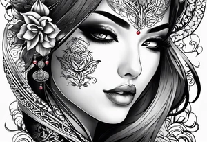Half face tattoo idea