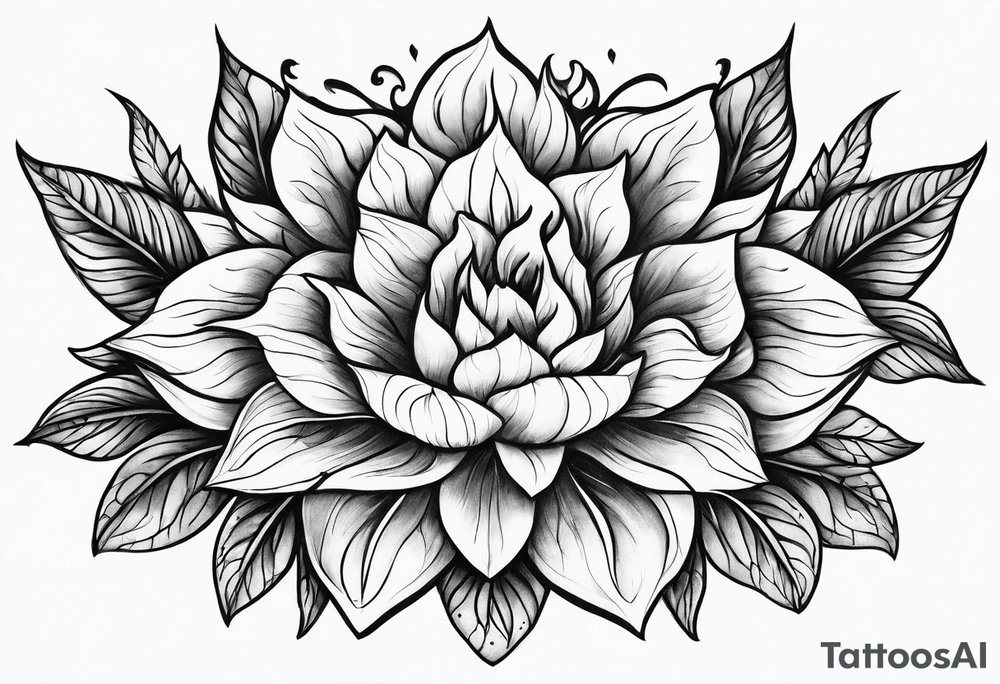 flower fire for a male tattoo tattoo idea