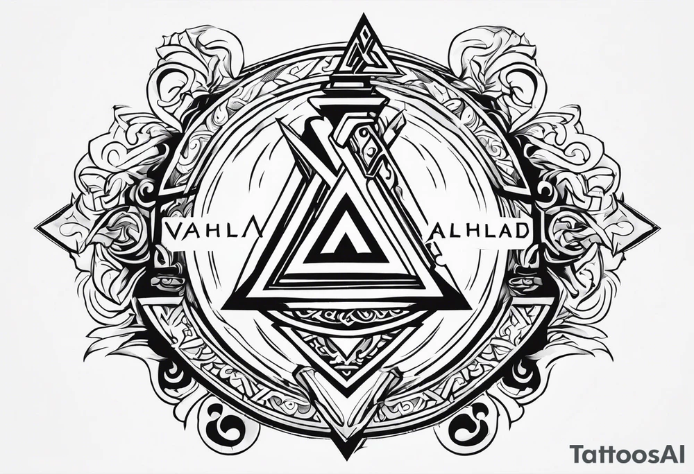 Valhalla fire 
 fog shield sword 


Sword shield valknut tattoo idea