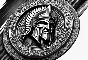 Spartan sword and shield tattoo idea
