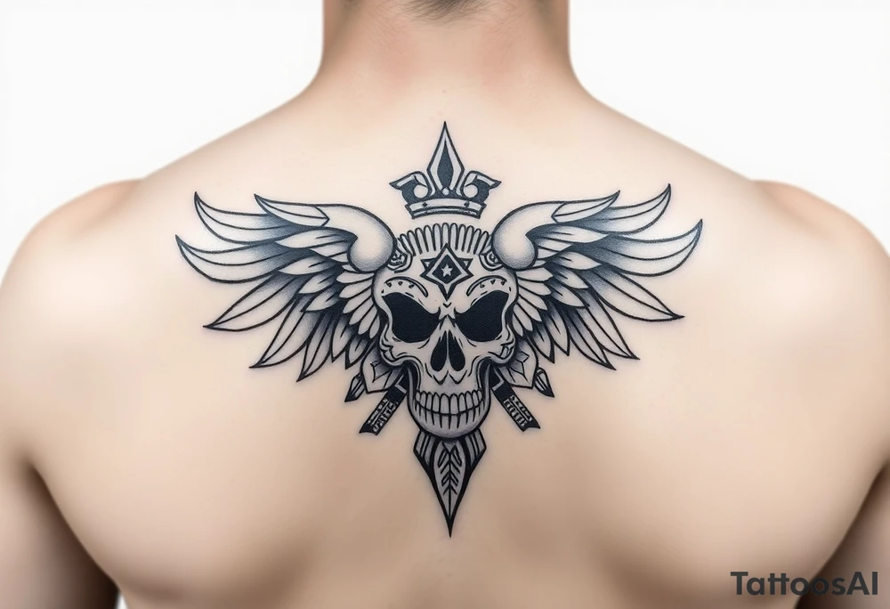 Create a mexican Aztec tattoo with life and death as the theme tattoo idea