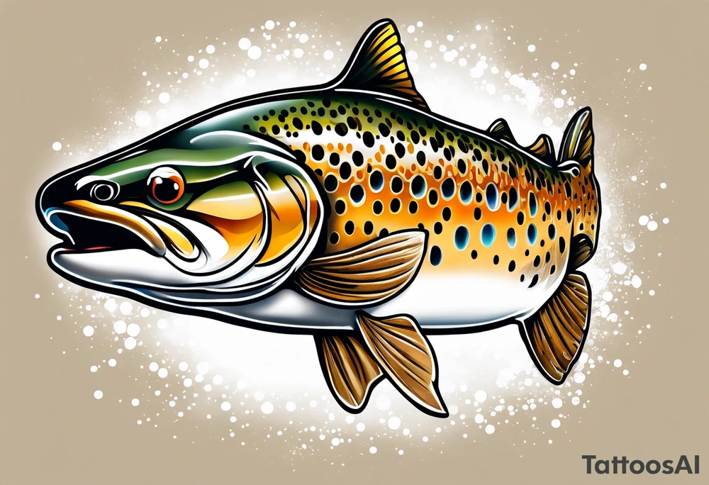 Brown trout tattoo idea