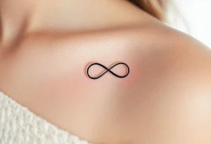 A delicate black infinity symbol with a subtle gold gradient running along the edges, representing timeless elegance. tattoo idea