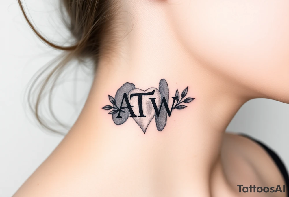 ATW initials inside a human teeth bite mark tattoo idea