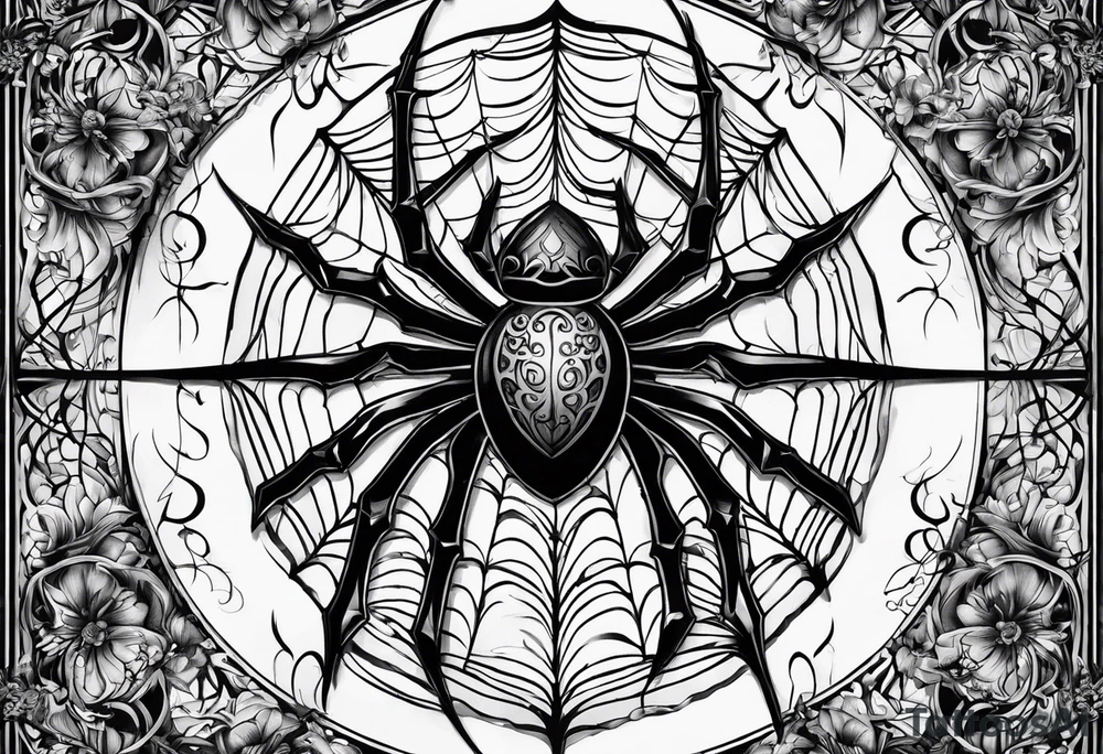 Gothic spider tattoo idea