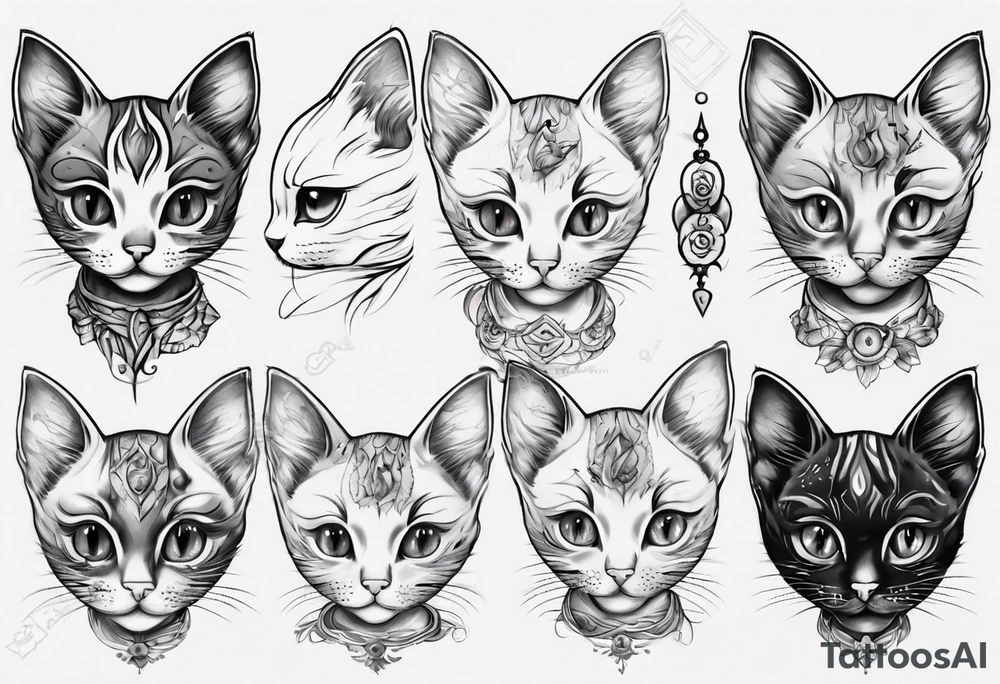 a kitten with cute eyes tattoo idea