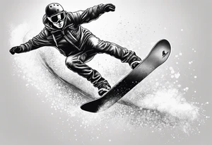 snowboarder hitting a rail tattoo idea