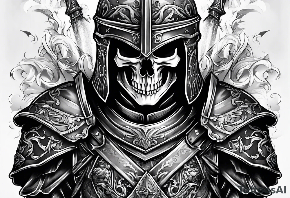 knight skull tattoo idea