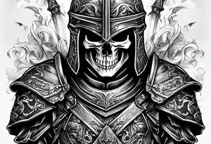 knight skull tattoo idea