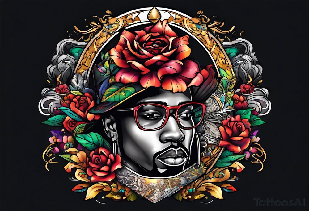 drugs and money , black people tattoo idea