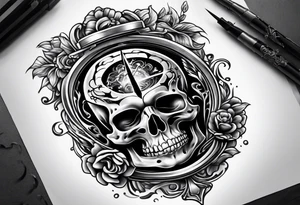 brain inside hourglass tattoo idea