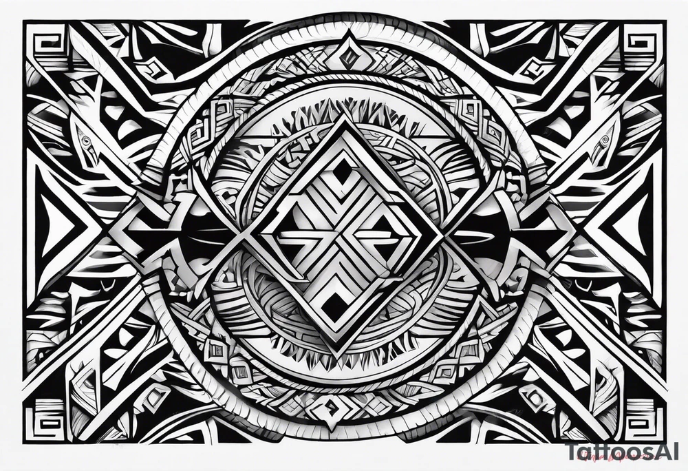 Polynesian tribal pattern forearm tattoo idea