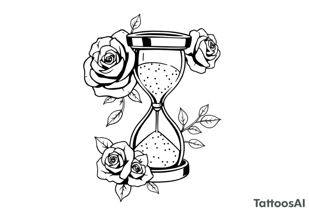 Roses money sandtimer tattoo idea