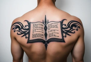 tribal open book tattoo idea
