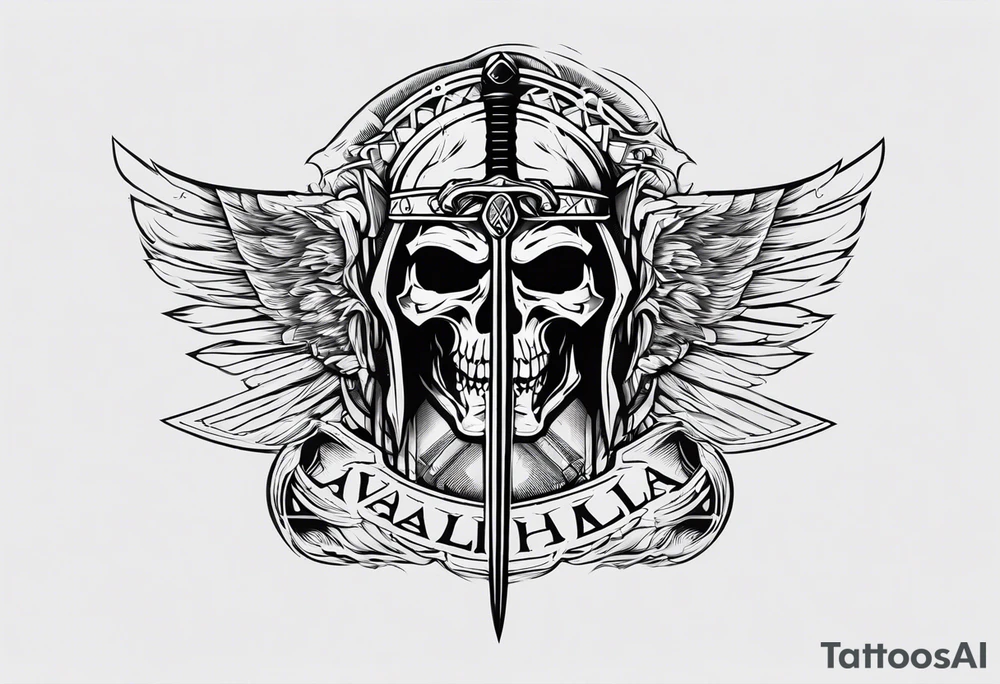 valhalla wounded sword berserker tattoo idea