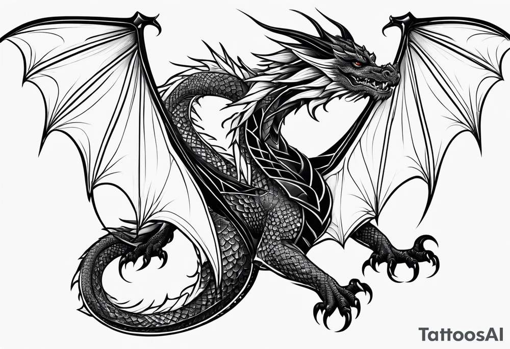 black dragon tattoo idea