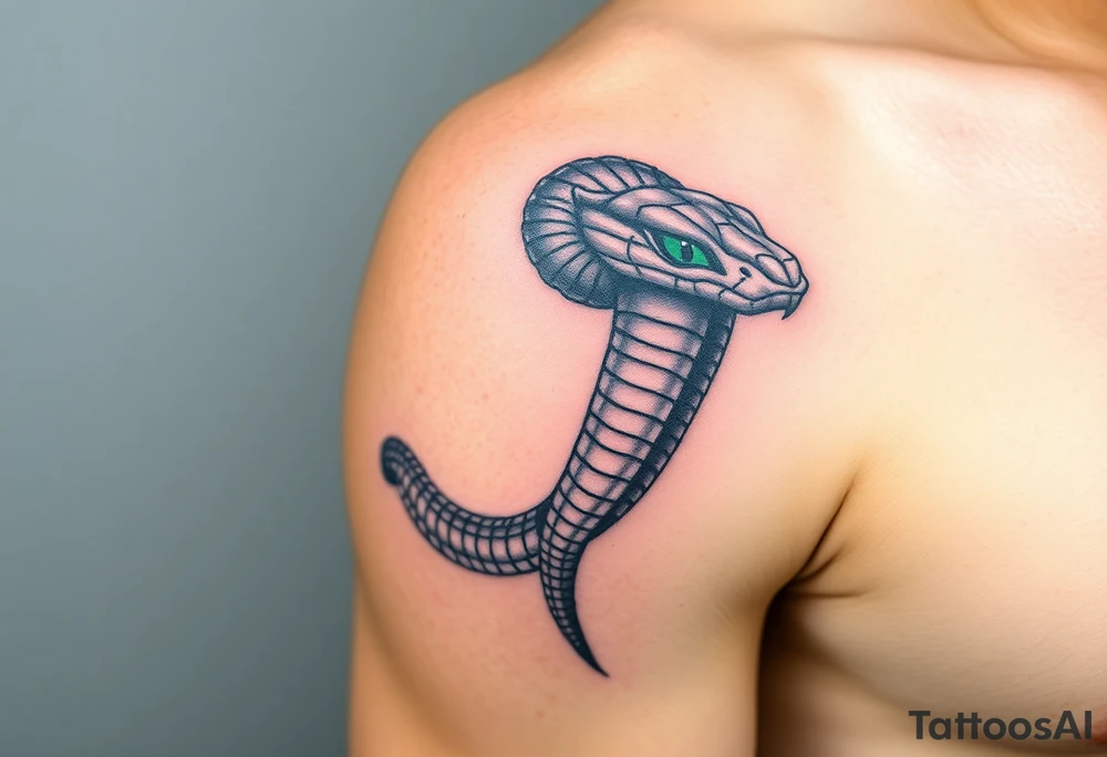 A Serpent with Emerald Green Eyes – Inspired by ancient Egyptian artwork, representing wisdom and transformation. tattoo idea