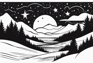 Winter night sky tattoo idea