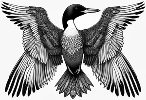 Loon stretching wings tattoo idea