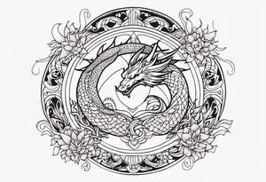 Dragon around Mandala tattoo idea