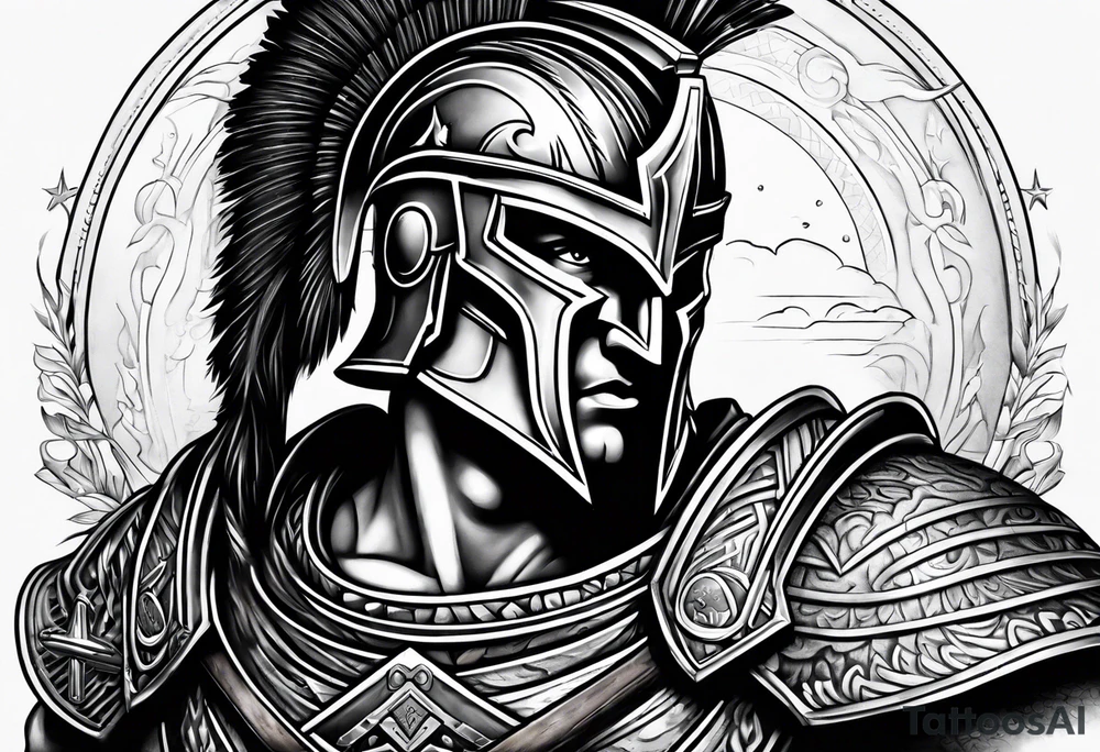 spartan warrior full body tattoo idea