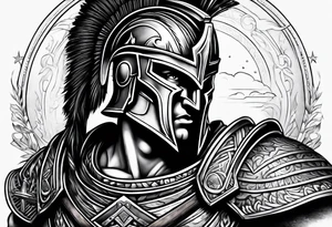 spartan warrior full body tattoo idea