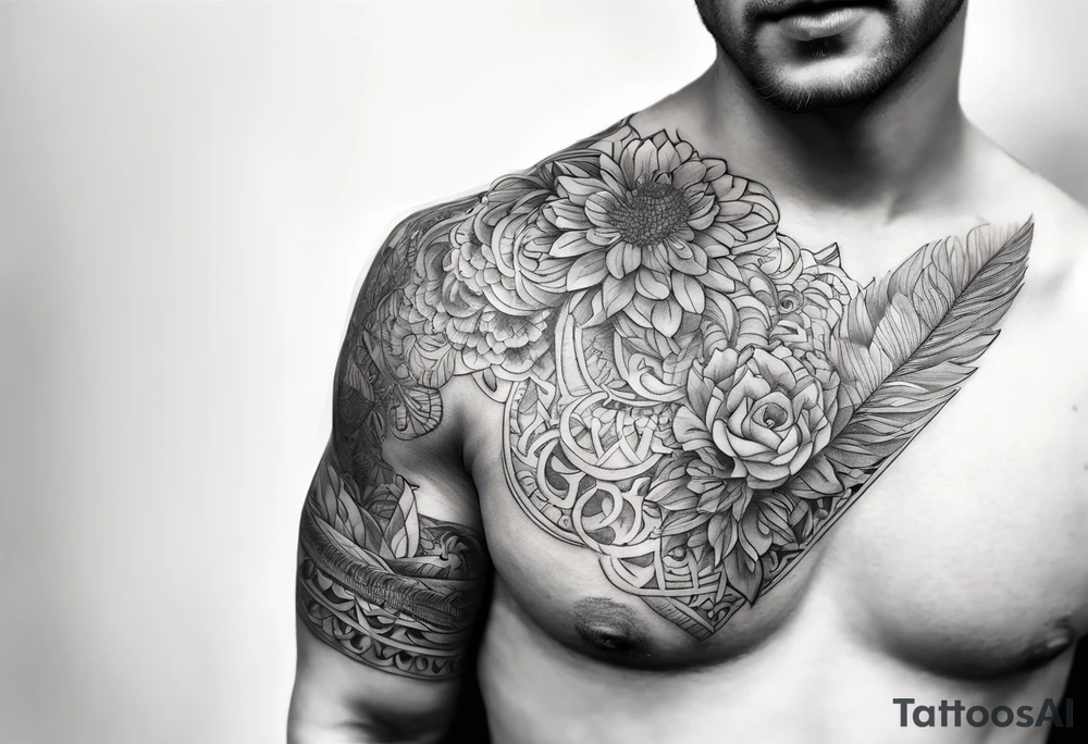 A tatto covering the arm from hand to shoulder based on Gustav Mahler's 5th symphony. tattoo idea