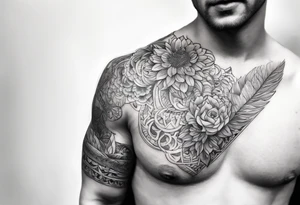 A tatto covering the arm from hand to shoulder based on Gustav Mahler's 5th symphony. tattoo idea