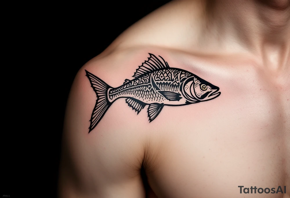 Blackwork Catfish Tattoo – A solid black ink catfish silhouette with detailed fin and barb textures created through negative space and dot shading. tattoo idea