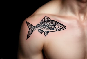 Blackwork Catfish Tattoo – A solid black ink catfish silhouette with detailed fin and barb textures created through negative space and dot shading. tattoo idea