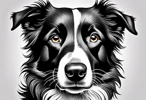 Tattoo of a border collie one eye open one eye closed tattoo idea