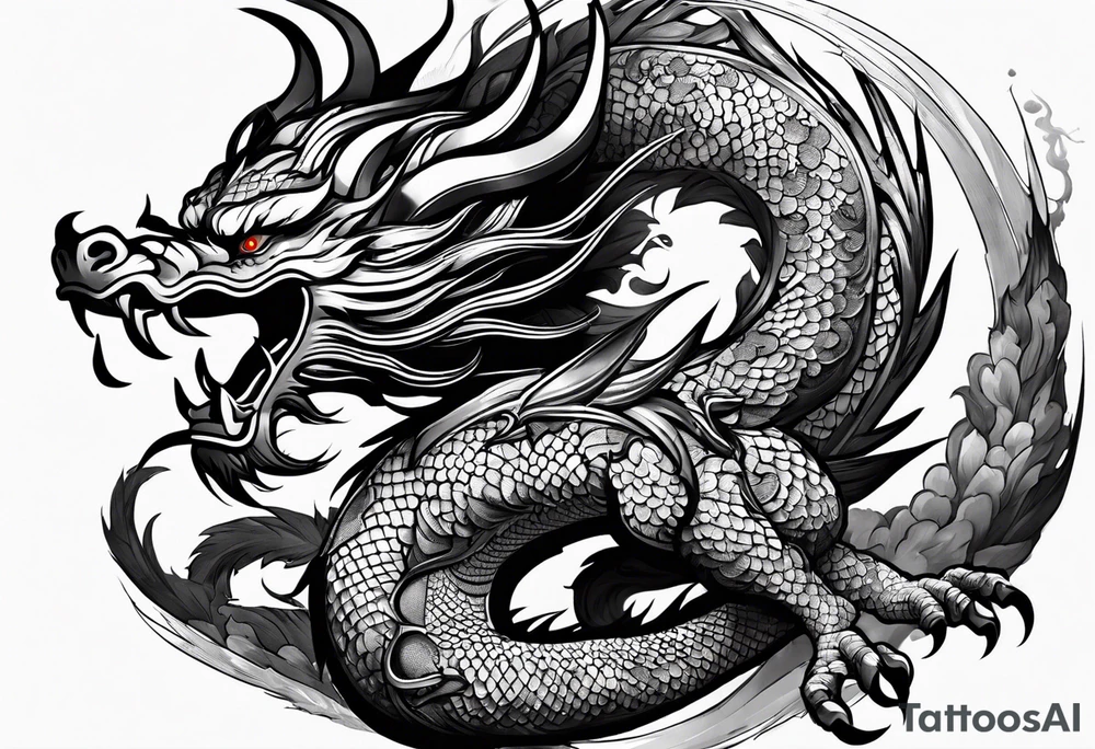 chinese dragon, ares god tattoo idea