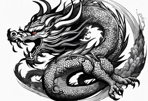 chinese dragon, ares god tattoo idea