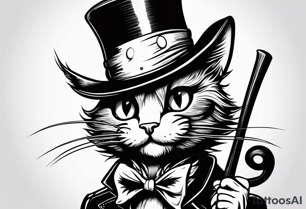 cat in the hat punk rock tattoo idea